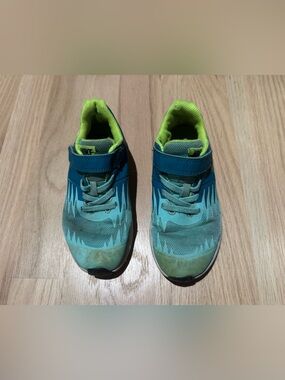 Nike Run Kids Blue Teal Velcro Athletic Sneakers 12c 12